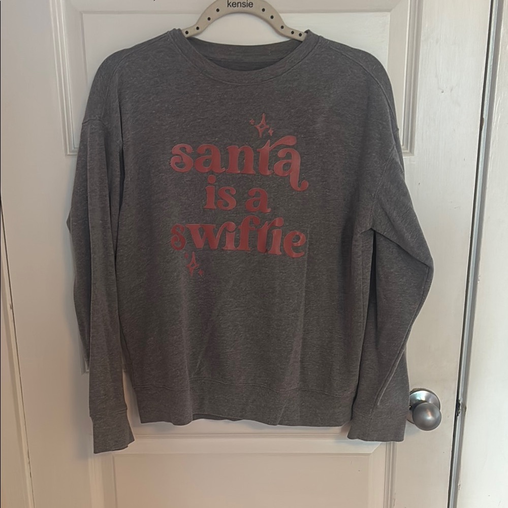 “Santa is a Swiftie” Athletic Works Gray Husky Sweatshirt
